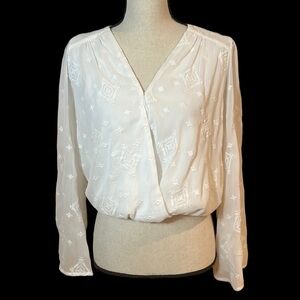 ASTR The Label Saskia Wrap Sheer Top Sz-S